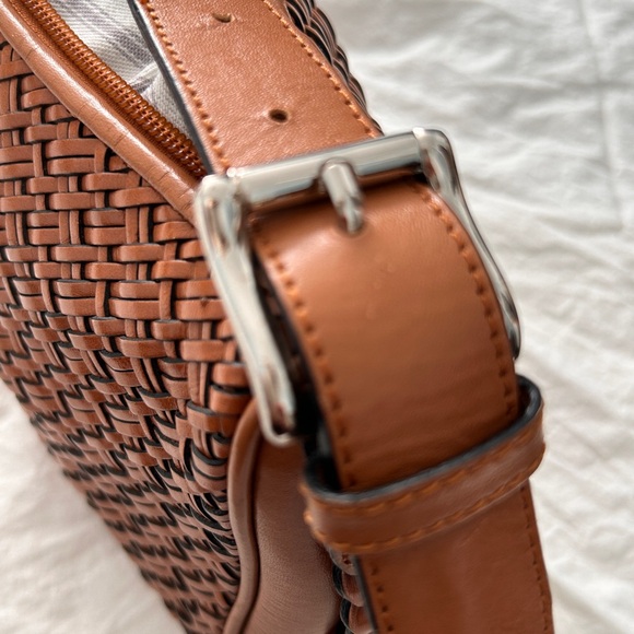 Talbots Brown Leather Woven Bag with Braided Straps – Excellent Condition - Picture 5 of 14